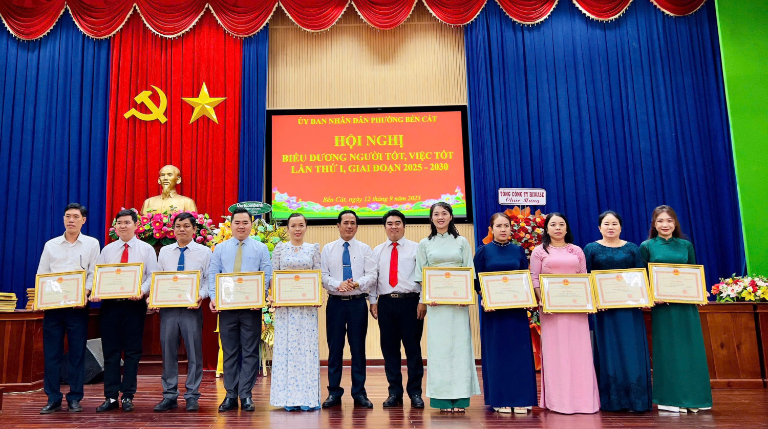 Hội nghị Biểu dương người tốt, việc tốt phường Bến Cát lần thứ I, giai đoạn 2025 – 2030