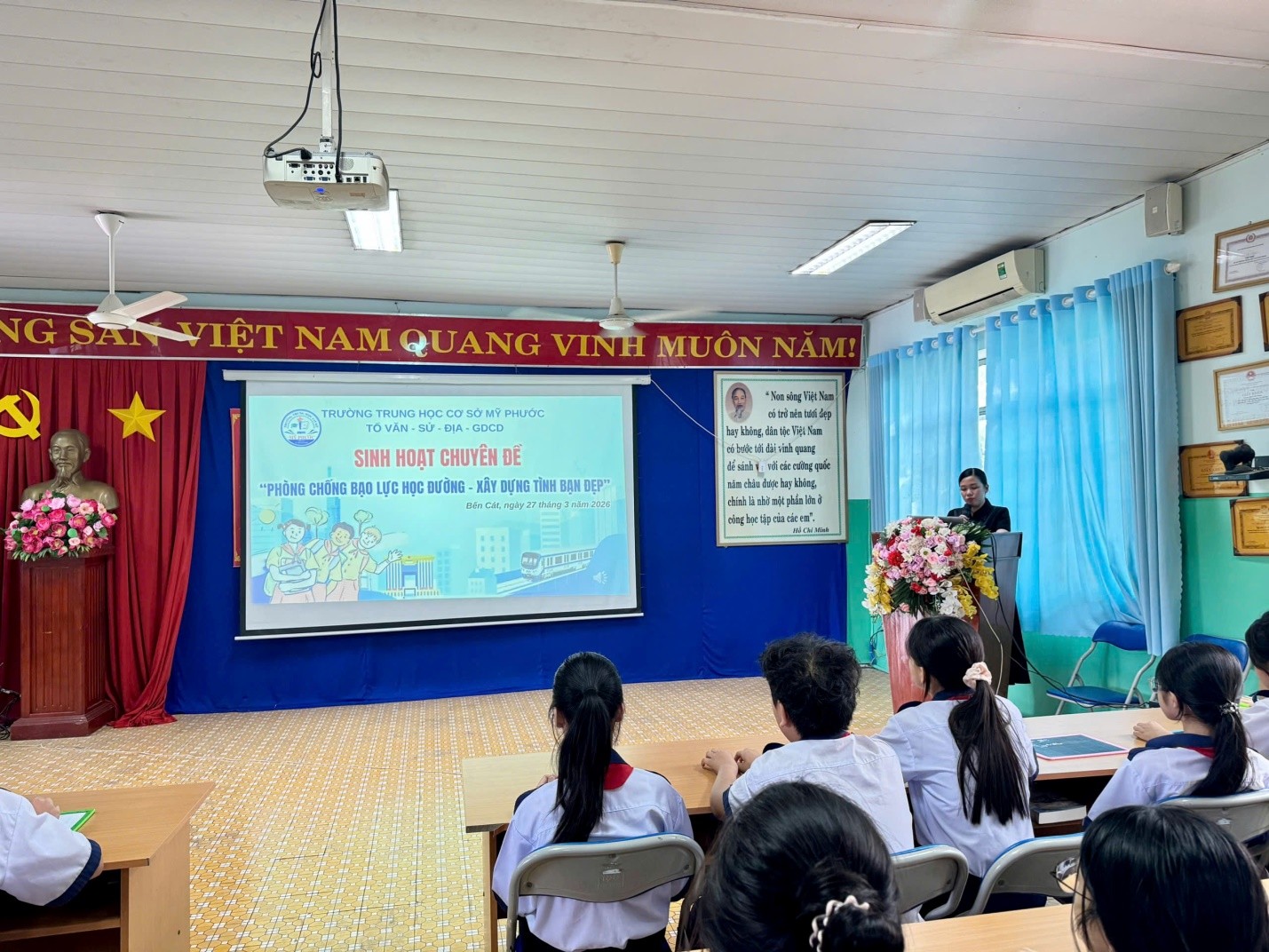 CHUYÊN ĐỀ “PHÒNG CHỐNG BẠO LỰC HỌC ĐƯỜNG – XÂY DỰNG TÌNH BẠN ĐẸP” TẠI TRƯỜNG THCS MỸ PHƯỚC